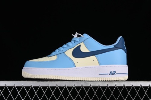 Nike Air Force 1 '07 Low White Blue Color Blocking Casual Sneakers - HF4837-407 1