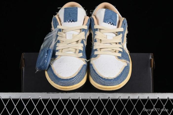 Nike Air Jordan 1 Low SE  WRMK  AJ1 Sashiko Stitch Low-Top Casual Sneakers - FN7670-493 1