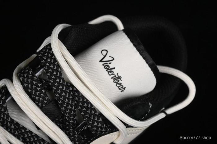 Nike Air Jordan 1 Low AJ1 x Violent Bear Collaboration - Black Beige Mark Line Custom Retro Basketball Shoes - SJ9950-013