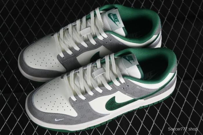 Nike SB Dunk Low Gucci Collaboration - Double G Grey Green Swoosh Anniversary Custom Low-Top Casual Skate Shoes - SF1588-134 1