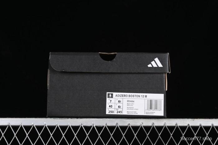 Adidas Adizero Boston 12 M Running Shoes Lightweight Breathable Low-Top with ENERGYROD Carbon Plate - IE8494