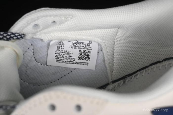 Nike Travis Scott x Fragment Design x Air Jordan 1 Low OG SP AJ1 Gucci Collaboration - Silver Logo Blue Swoosh Low Top Casual Sneakers - XY2688-118