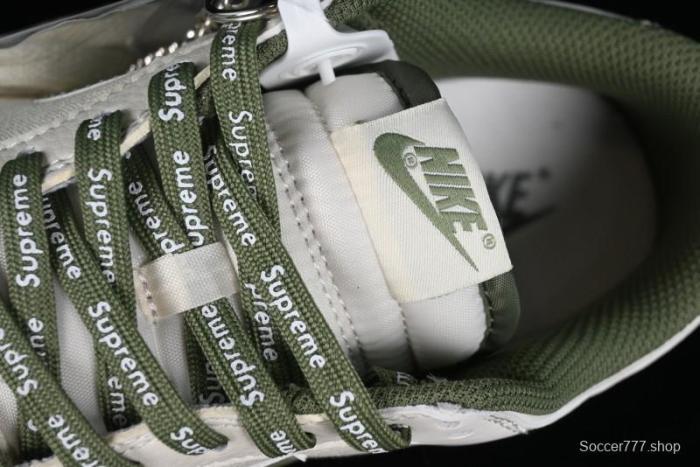 Nike SB Dunk Low Supreme Collaboration - Military Green Canvas Anniversary Custom Low-Top Casual Skate Shoes - BB6698-516