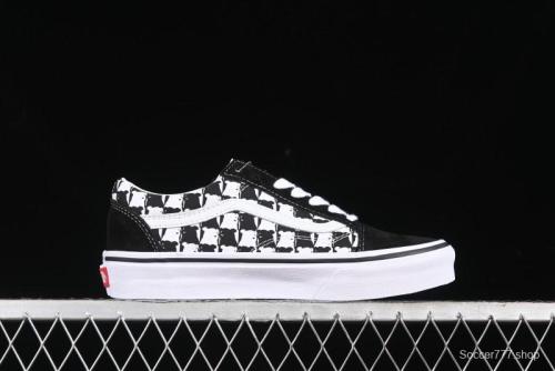 Vans Old Skool Checkerboard Bear Comfortable Slip-Resistant Cushioned Casual Vulcanized Sneakers - VN000D3CG03