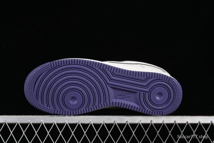 Stussy x Nike Air Force 1 '07 Low Retro Casual Sneakers with Reflective Military Purple - UN1635-222 1
