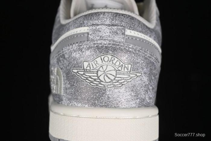 Nike Air Jordan 1 Low AJ1 The North Face Collaboration - Rock Gray High-End Custom Retro Basketball Shoes DC2024-023