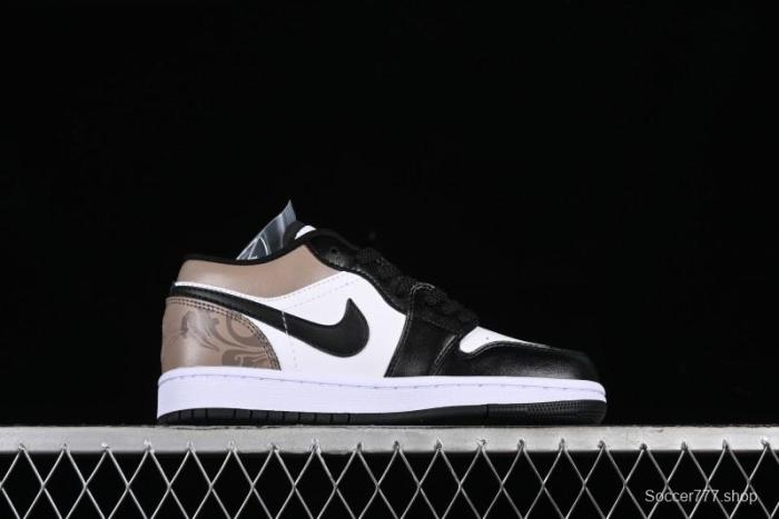 Nike Air Jordan 1 Low Retro Basketball Shoes in Mocha Colorway - 553558-132