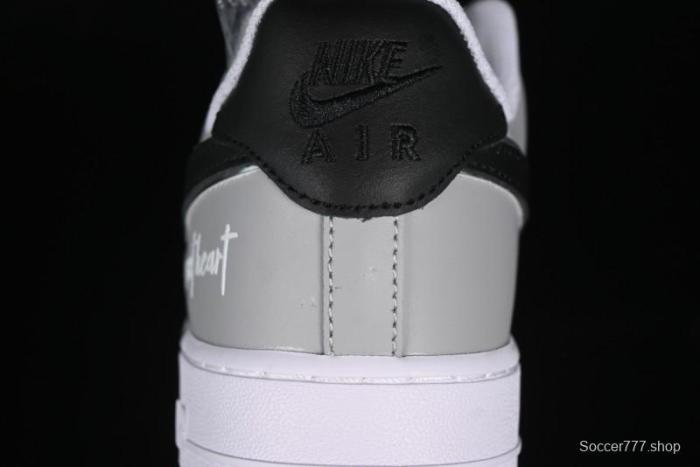 Nike Air Force 1 '07 Low White Grey Black Double Swoosh Casual Sneakers - DY8899-001