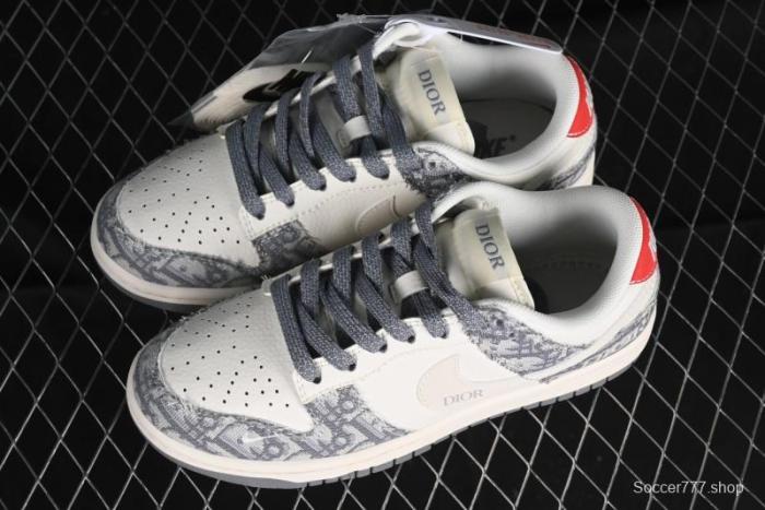 Nike SB Dunk Low Dior Collaboration - Suede Gray Anniversary High-End Custom Low-Top Casual Skate Shoes - XY1688-004