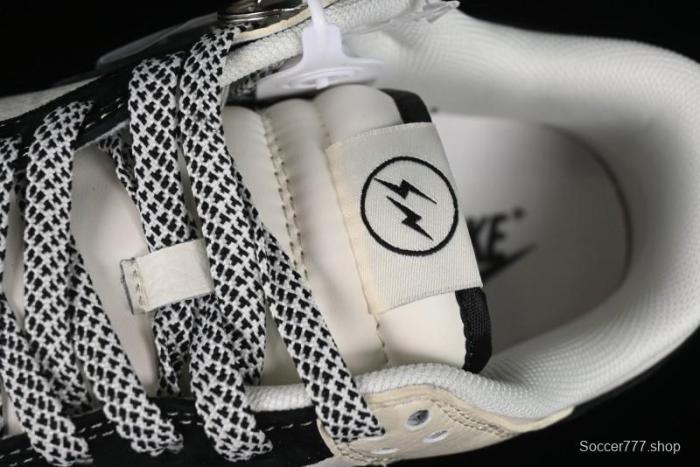 Nike SB Dunk Low Lightning Collaboration - Off White Black Double Swoosh Anniversary Custom Low-Top Casual Skate Shoes - XY1688-007