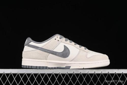 Nike SB Dunk Low x Supreme x Stussy Anniversary Customized Sneakers in Off-White Grey Check - SJ2068-272