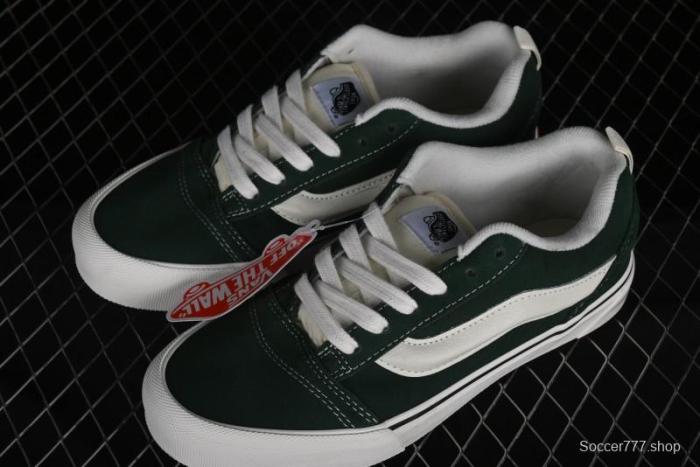 Vans Knu-Skool High Street American Retro Canvas Skate Shoes in Black Green - VN000CSQW3Z