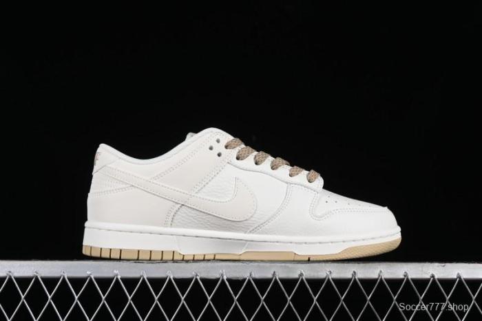 Nike SB Dunk Low Collaboration Three Swooshes Beige Gold Colorway Low-Top Casual Skateboarding Shoes - NK5639-326 1