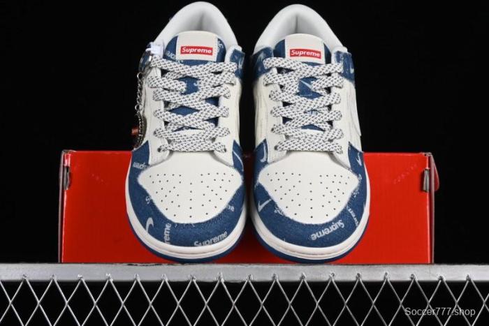Nike Dunk Low Supreme - Denim Blue Jeans Anniversary High-End Customized Low-Top Casual Sneakers - FC1688-194 1