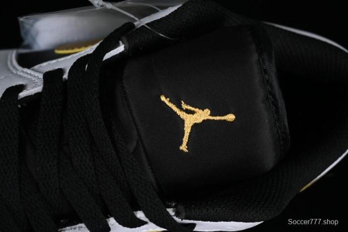 Nike Air Jordan 1 Low AJ1 Basketball Shoes with Black White Gold Swoosh - 553558-172 1