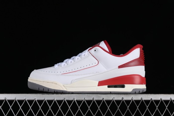 Nike Air Jordan 2/3 Retro Low Top Basketball Shoes in White and Red - FD0383-161 1