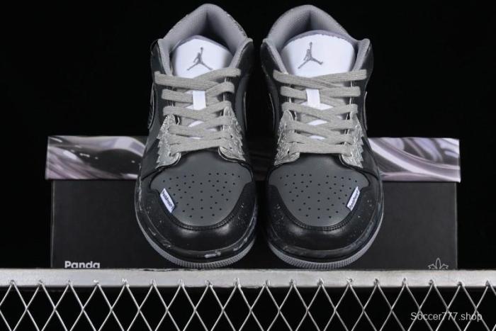 Nike Air Jordan 1 Low AJ1 Panda Prank Modern Gray Silver Black Low-top Casual Sneakers - 553560-053 1