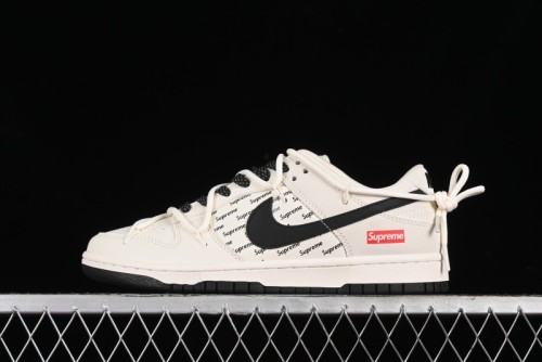 Nike SB Dunk Low Supreme Collaboration - Starry Night Black Engraving Anniversary High-End Custom Low-Top Casual Skate Shoes - JJ5688-108