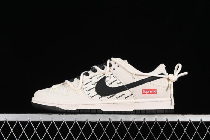 Nike SB Dunk Low Supreme Collaboration - Starry Night Black Engraving Anniversary High-End Custom Low-Top Casual Skate Shoes - JJ5688-108