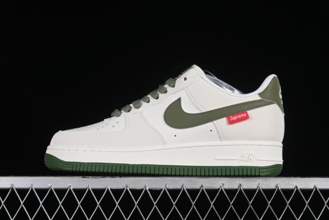 Supreme x Nike Air Force 1'07 Low Beige Green Casual Sneakers with Zoom Air Cushion - HD1968-008 1