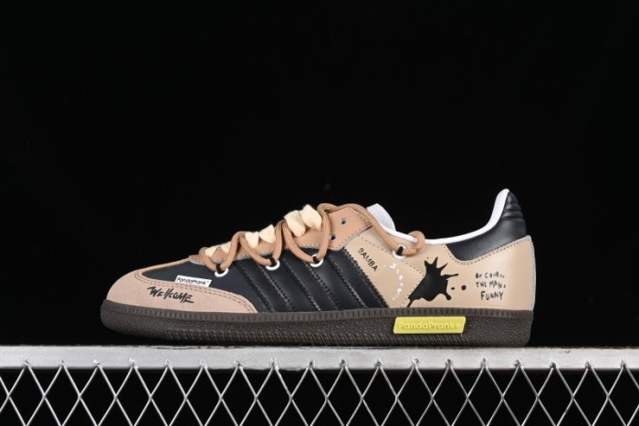 Adidas Originals Samba OG Low-Top Casual Sneakers with Panda Prank Retro Design - IG1025
