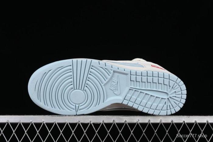 Nike SB Dunk Low Supreme Collaboration - Ice Blue Engraving Anniversary Customized Low-Top Casual Skate Shoes - JJ5688-107