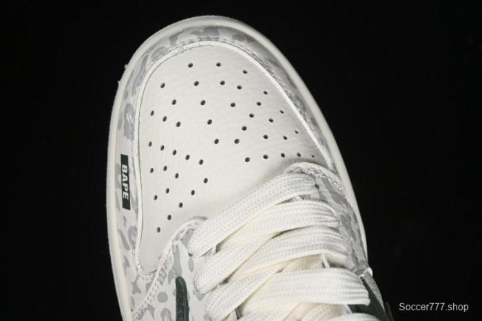 Nike Travis Scott x Fragment Design x Air Jordan 1 Low OG SP AJ1 Bape Collaboration - Camo Green Low Top Casual Sneakers - JH6088-614