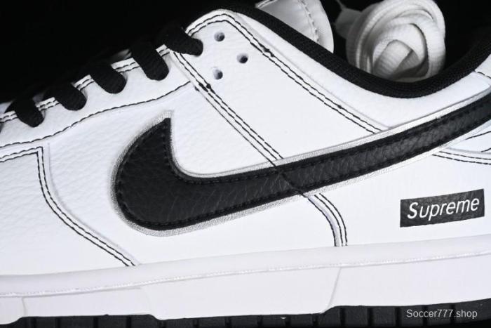 Nike Supreme x Nike SB Dunk Low Collaboration - Classic White Black Anniversary High-End Custom Low-Top Casual Skate Shoes - DY1503-100 1