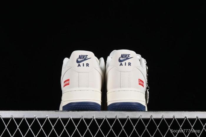Nike Air Force 1 '07 Low Supreme Collaboration - White Blue Color Block Low-Top Casual Sneakers - XZ6188-001 1