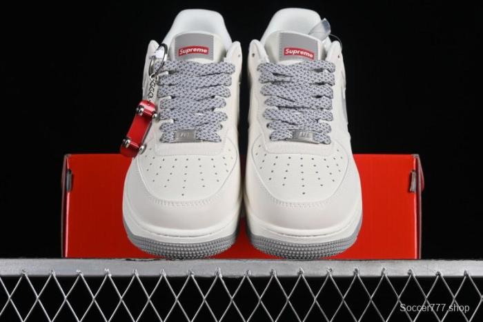 Supreme x Nike Air Force 1 '07 Low Beige Grey Casual Skate Shoes - HD1968-018 1