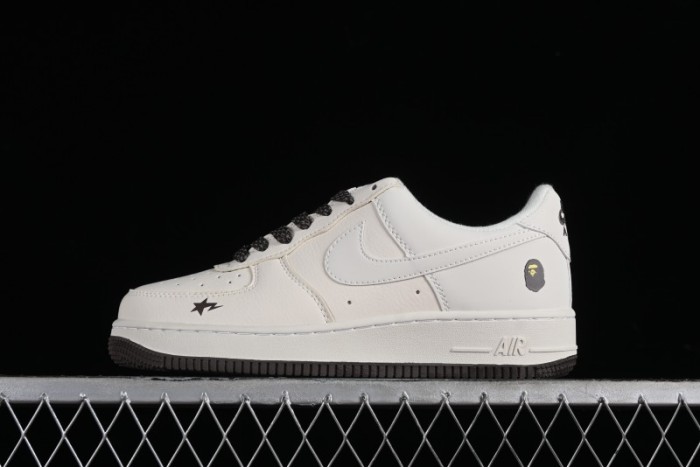 Nike Air Force 1 '07 Low BAPE Collaboration - Beige Black Star FG6688-100 1