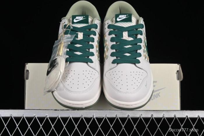 Nike SB Dunk Low UN Collaboration - White Green Swoosh Anniversary Custom Low-Top Casual Skate Shoes - DQ1098-359 1