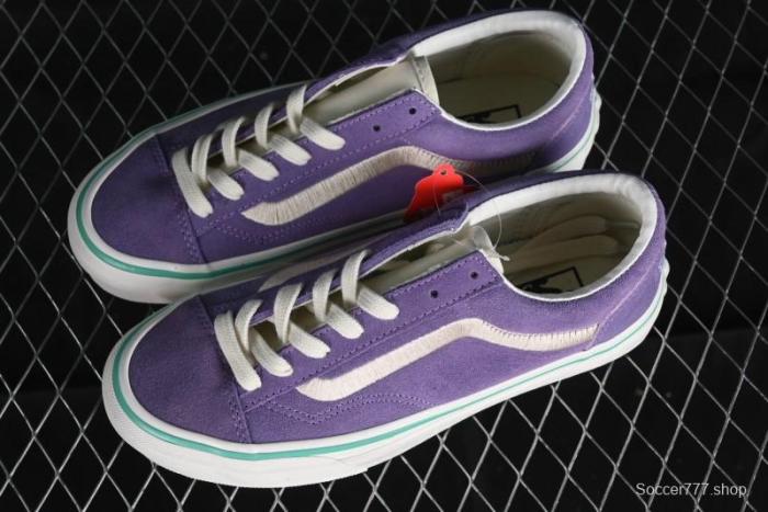 Vans Style 36 Low-Top Skate Shoes with Purple Embroidery - VN000CRPGRN 1