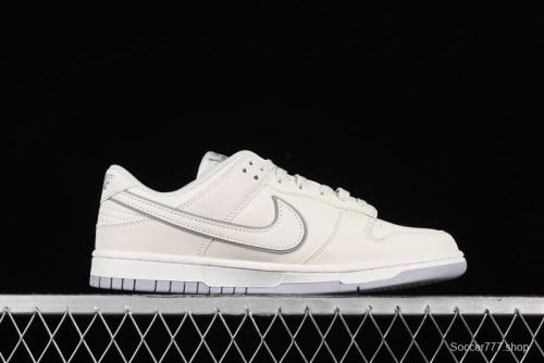 Nike SB Dunk Low Supreme Collaboration - Light Grey Anniversary Customized Low-Top Casual Skate Shoes - DJ2024-005