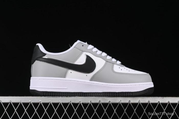 Nike Air Force 1 '07 Low White Grey Black Double Swoosh Casual Sneakers - DY8899-001