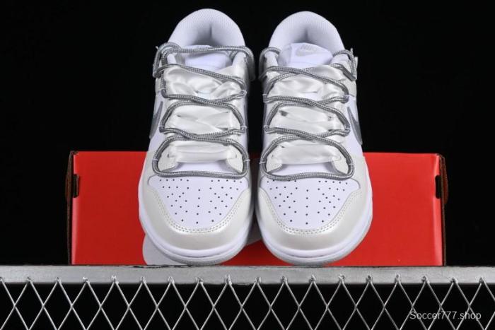 Nike Dunk Low SB Casual Sneakers with Deconstructed Laces and Ribbon Bow Design - DH9765-102 1
