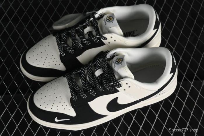 Nike SB Dunk Low Lightning Collaboration - Off White Black Colorway with Mini Swoosh Anniversary Custom Edition Low Top Casual Skate Shoes - XD1688-028 1