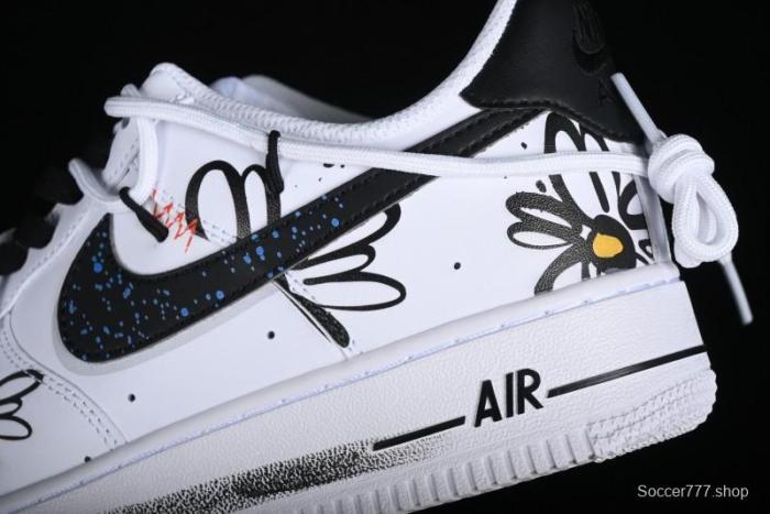 Nike Air Force 1 '07 Low Daisy Print Casual Sneakers with Lace-Up - ZH0316-025