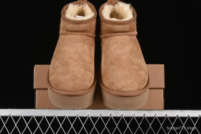 UGG Classic Ultra Mini Platform 3CM Wool Short Boots with TREADLITE Outsole - 1135092