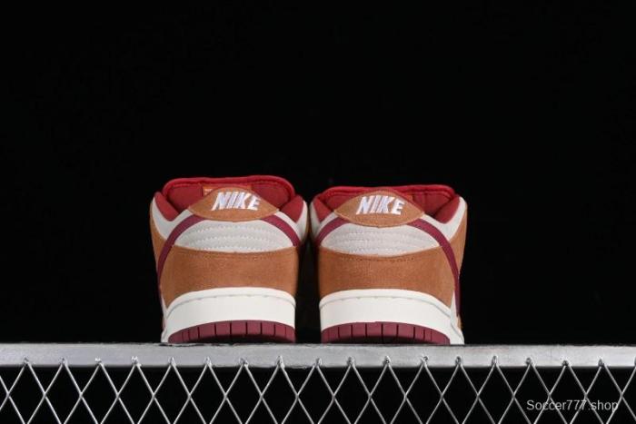 Nike SB Dunk Low Pro Brown Red Colorway SB Low Top Casual Skate Shoes - BQ6817-202 1