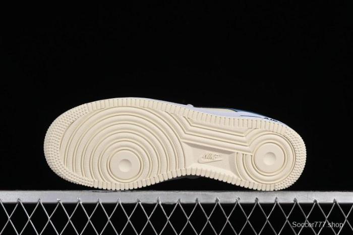 Nike Air Force 1 '07 Low White Blue Color Blocking Casual Sneakers - HF4837-407 1