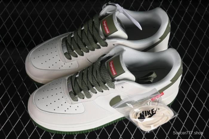 Supreme x Nike Air Force 1'07 Low Beige Green Casual Sneakers with Zoom Air Cushion - HD1968-008 1