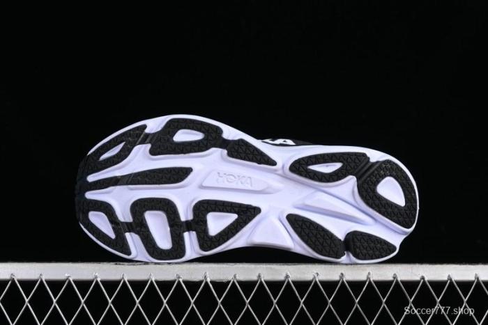 HOKA ONE ONE Bondi 8 Functional Cushioned Running Shoes with Engineered Mesh Upper - 1123202 BWHT 1