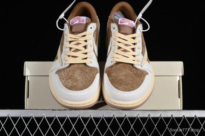Nike Travis Scott x Air Jordan 1 Low OG AJ1 Reverse Swoosh Sneakers - DM7866-106 1