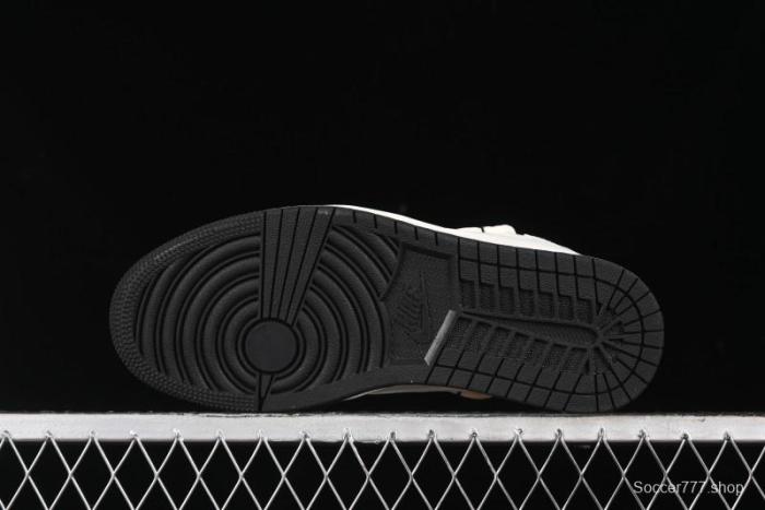 Nike Travis Scott x Fragment Design x Air Jordan 1 Low OG SP AJ1 Black Logo Drawstring Low-Top Casual Sneakers - SJ0086-135