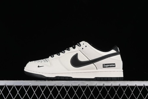Nike SB Dunk Low Supreme Collaboration - Beige Black Canvas Anniversary Custom Low-Top Casual Skate Shoes - BB8657-515 1