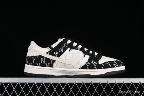 Nike SB Dunk Low MLB Strap Collaboration - Black Denim Print Anniversary Custom Low-Top Casual Sneakers - SJ2068-251 1