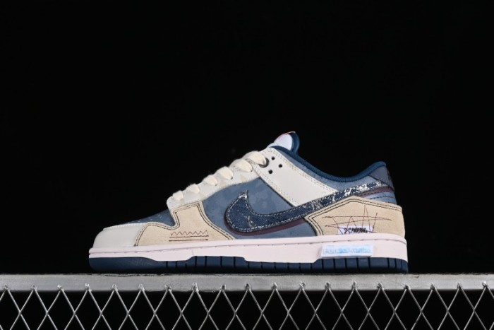 Nike Dunk Low Panda Prank Wave Fishing Blue Brown Low Top Casual Sneakers - DD1391-400