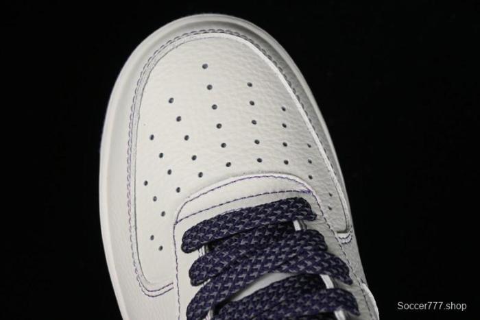 Stussy x Nike Air Force 1 '07 Low Retro Casual Sneakers with Reflective Military Purple - UN1635-222 1
