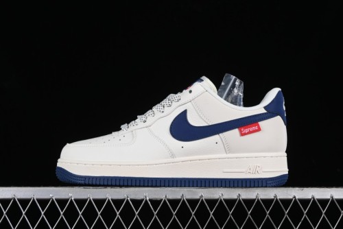Supreme x Nike Air Force 1 '07 Low Collaboration Dark Blue Casual Sneakers - HD1968-025